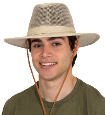 Jacobson Hat Company - KHAKI COTTON SAFARI W/MESH CROWN