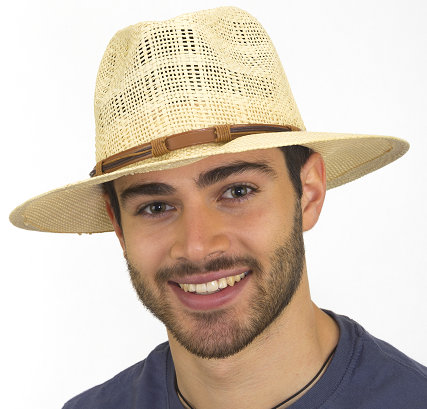 Jacobson Hat Company - VENTED TOYO SAFARI W/FAUX LEATHER BAND