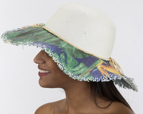 Tropic Hats Womens Cowgirl Straw Cap W//Pink Lined Brim /& Elastic Band